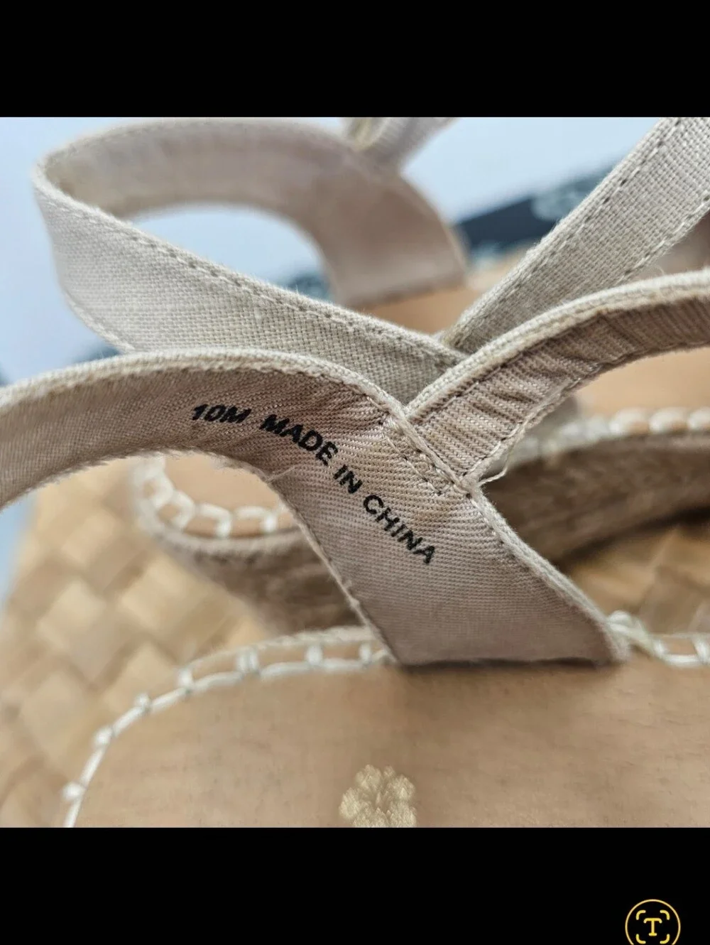 Western Eyelet Espadrille Cream Sandal Size 10